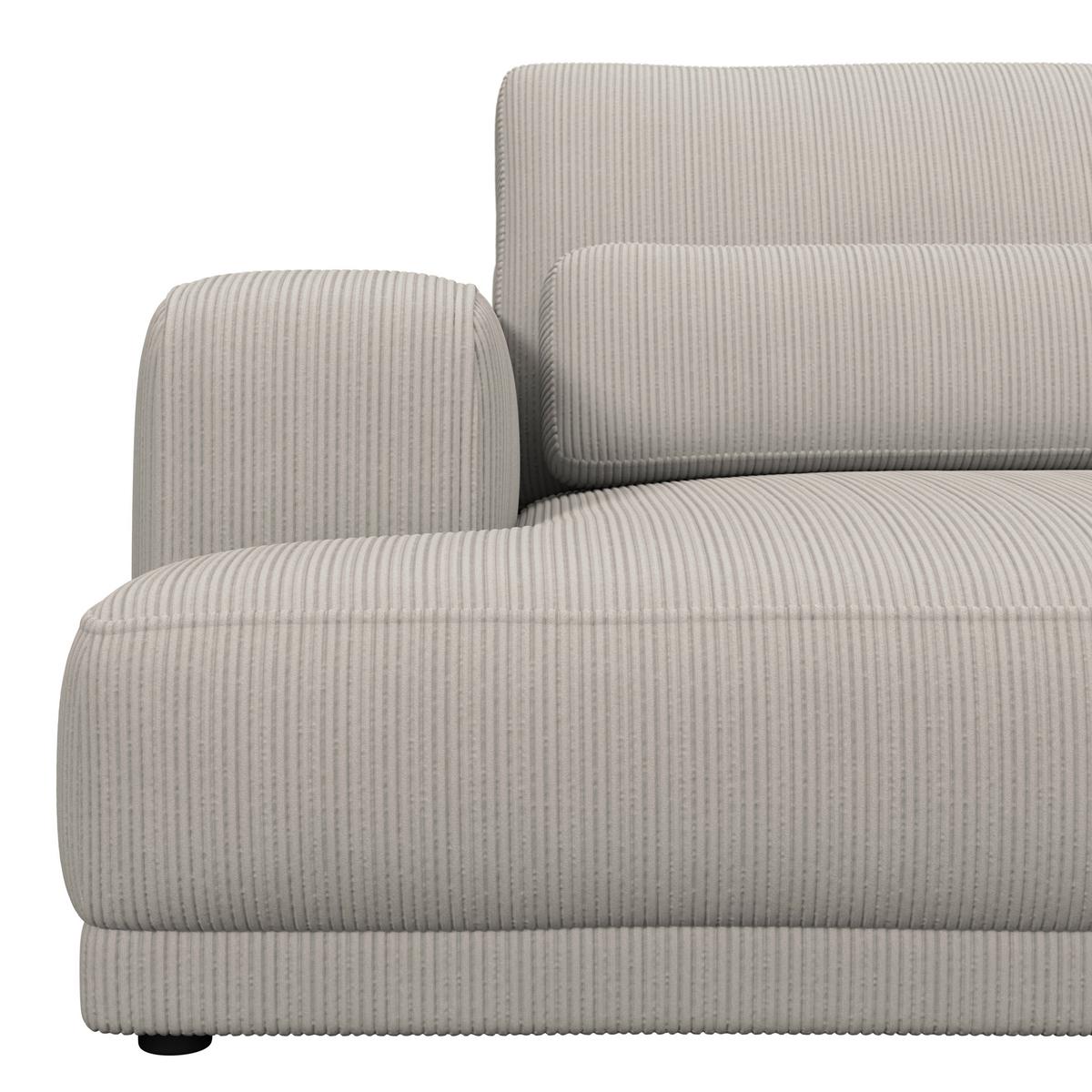 Bigsofa Savona Cord perlmutt, 260x111cm - Perlmutt, Trend, Textil (260/77/111cm) - Luca Bessoni