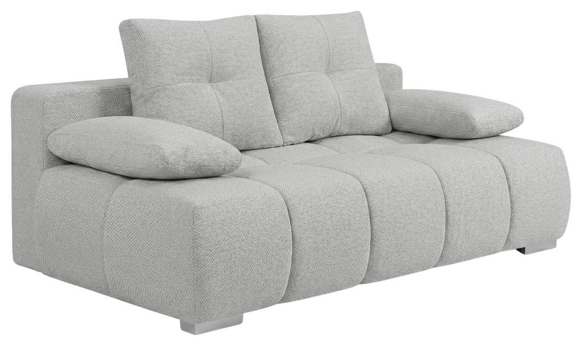 Boxspringová pohovka BUBBLE, svetlosivá - čierna/svetlosivá, Trend, kompozitné drevo/textil (206/90/105cm) - Luca Bessoni