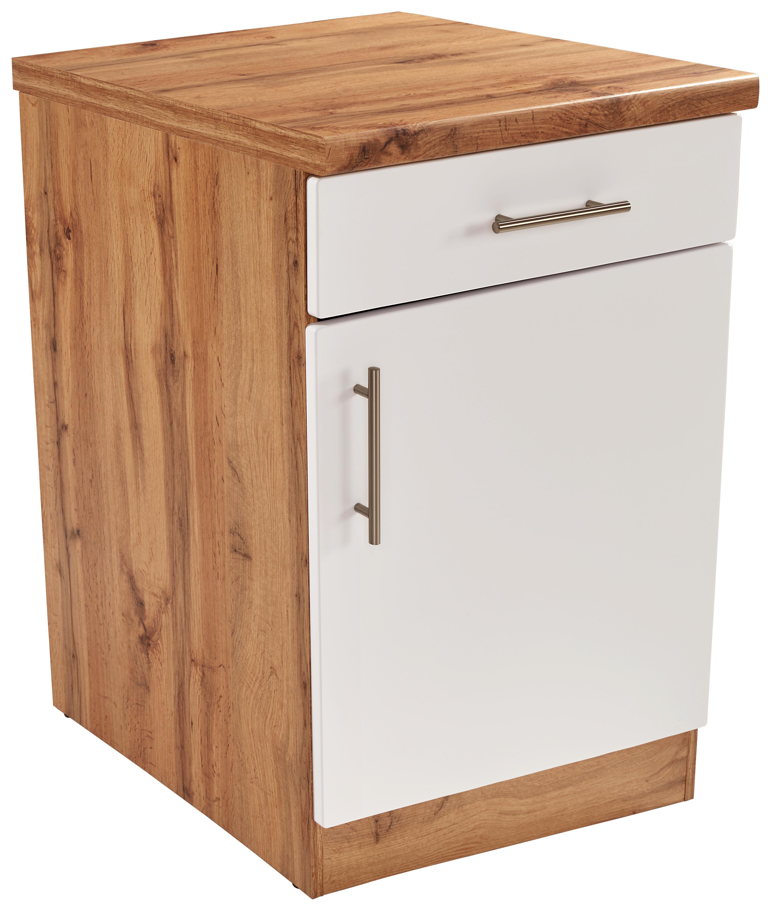 Küchenunterschrank Stella Us60 - Eichefarben/Weiß, Holzwerkstoff (60/86/57cm) - Ombra