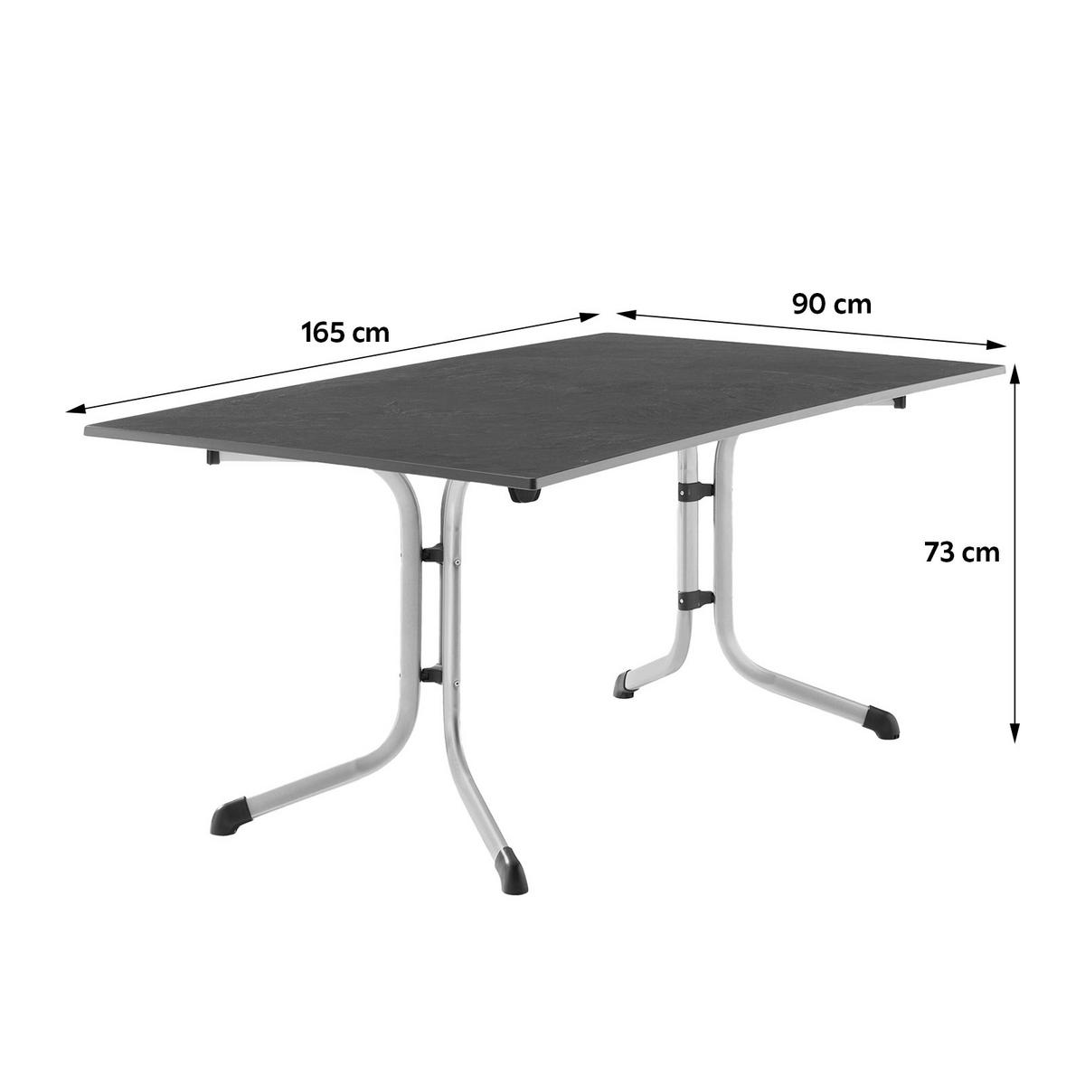 Gartentisch Holzwerkstoff /metall L 165 Cm - Anthrazit/Graphitfarben, MODERN, Holzwerkstoff/Metall (165/90/73cm) - Sieger