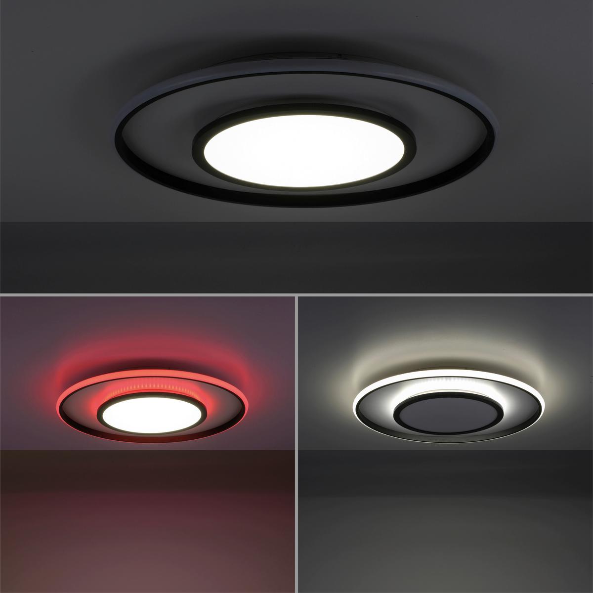 LED-Deckenleuchte Arenda Ø 60 cm dimmbar mit Farbwechsler - Schwarz, Design, Kunststoff/Metall (60/10cm)