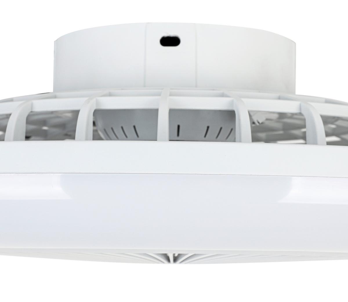 STROPNÍ VENTILÁTOR OLIVER - bílá/průhledné, Moderní, kov/plast (46/14,5/14,5cm) - Mömax