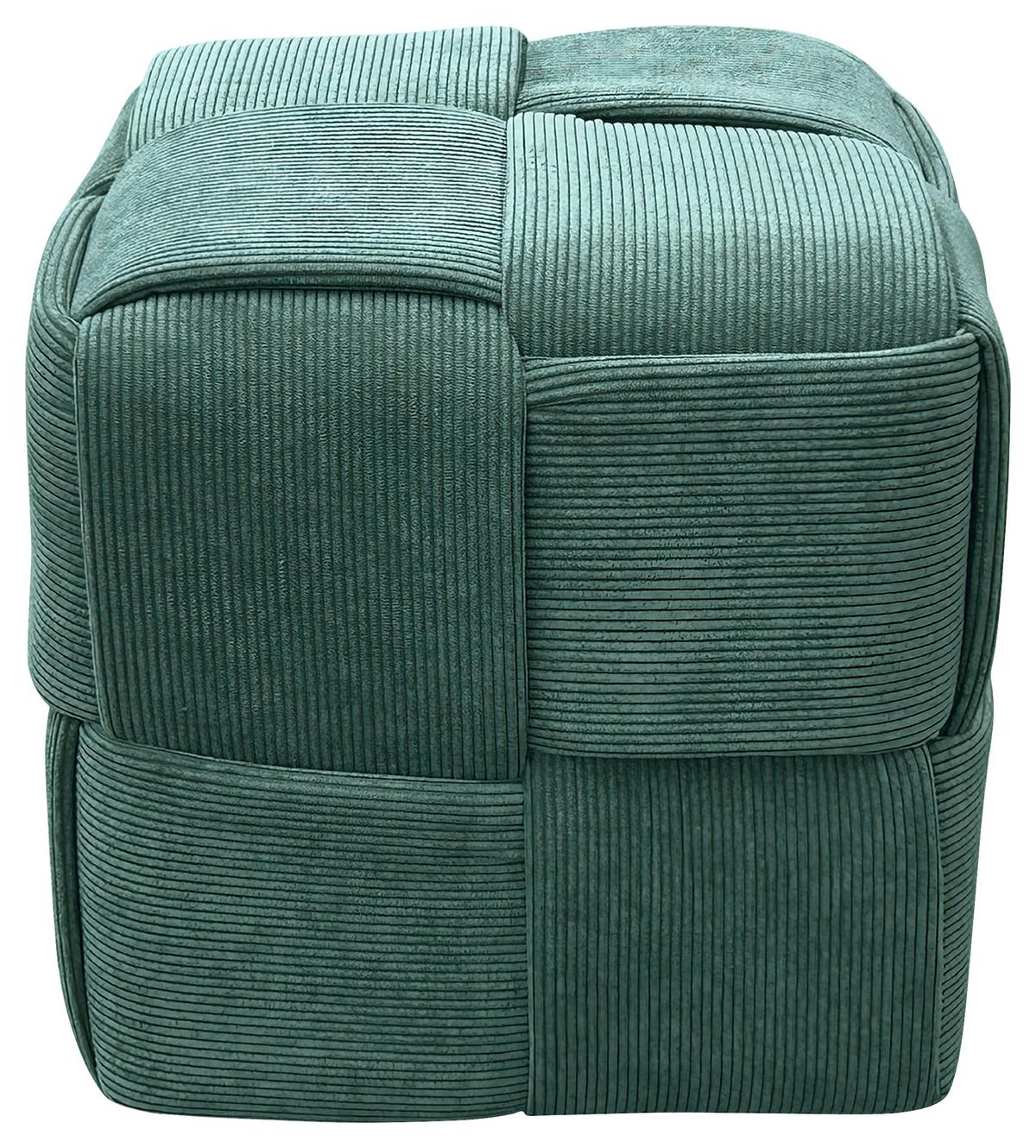 Pouf Urban Dunkelgrün Gepolstert - Dunkelgrün, Design, Textil (40/40/40cm) - MID.YOU