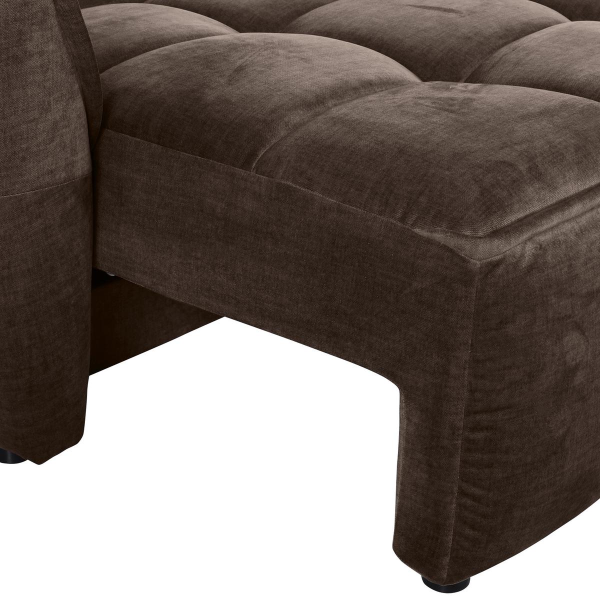 2-Sitzer-Sofa Mit Schlaffunktion Meyford B:250cm - Dunkelbraun/Schwarz, KONVENTIONELL, Textil (250/70/118cm) - MID.YOU