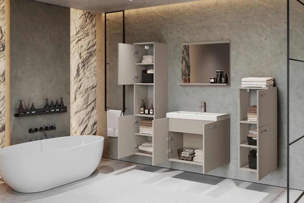 Badezimmer Malo 5-teilig Kaschmir/beige B: 120cm - Kaschmir/Beige, LIFESTYLE, Keramik/Holzwerkstoff (120,4/132,80/30,2cm) - P & B