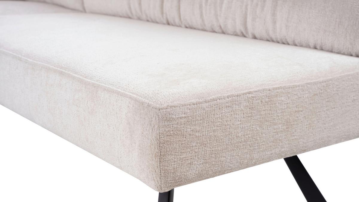 Eckbank YURi Beige, Schenkel: 176x214 cm - Beige/Schwarz, LIFESTYLE, Textil/Metall (176-214/68/88cm) - Livetastic
