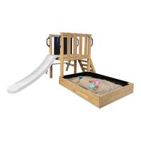 Spielturm Mit Rutsche Weiss - Braun/Weiß, Basics, Holz/Kunststoff (208,7/88/215cm) - Ambia Garden