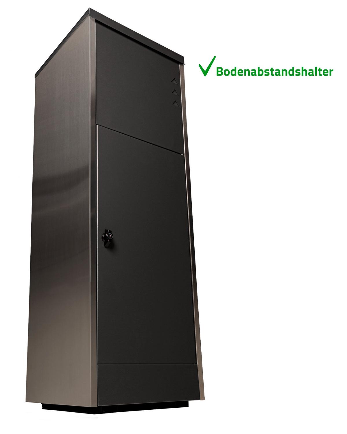 Paketbox XL Mit 2 Schlüsseln H: 118,5 cm - Schwarz, Basics, Metall (39,5/118,5/38,5cm)