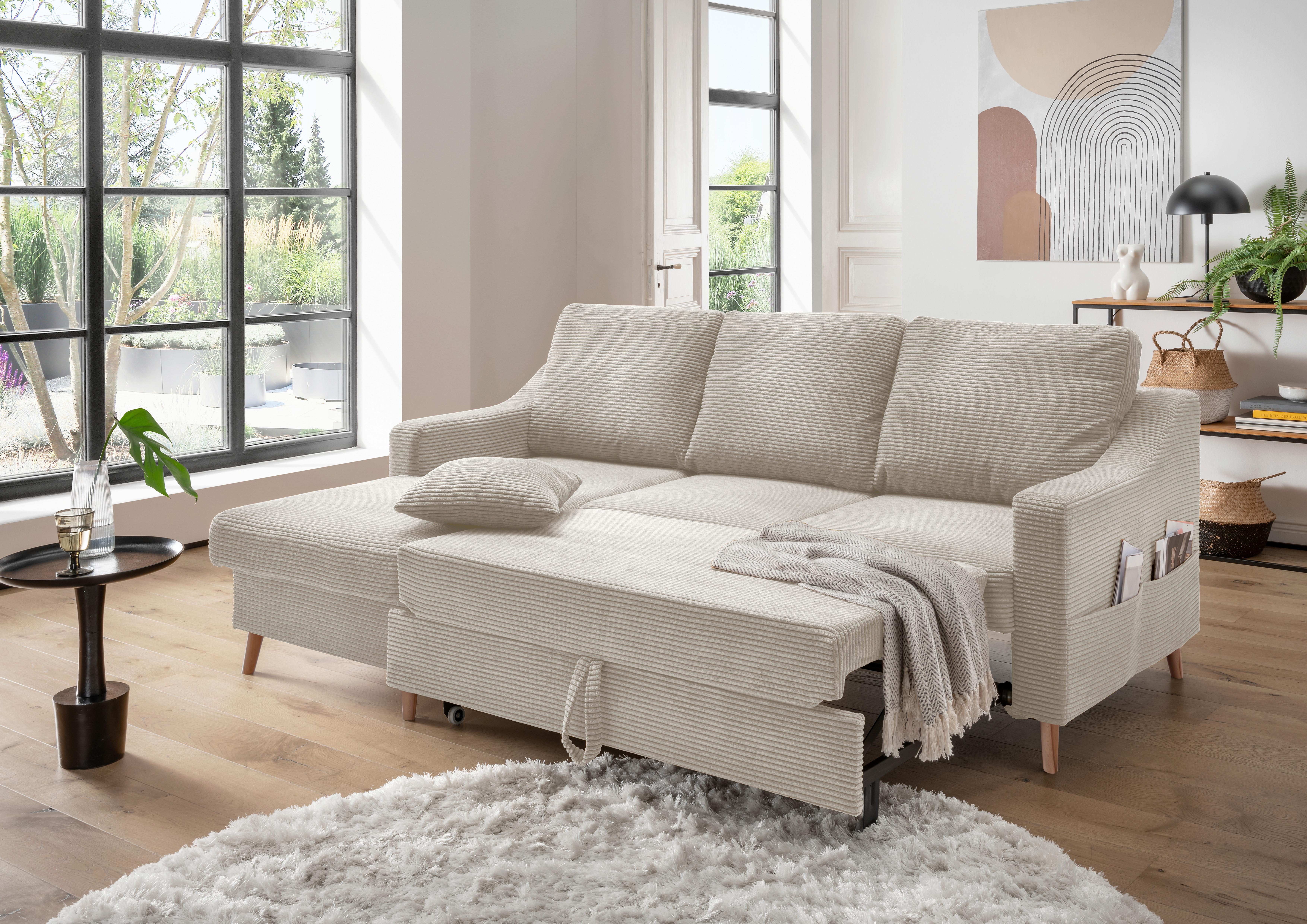 Ecksofa Valentina - Beige/Naturfarben, Design, Textil (150/228cm) - P & B