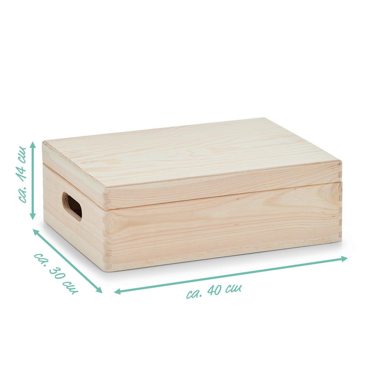 Aufbewahrungsbox Naturfarben, Holz - Naturfarben, Basics, Holz (40/30/14cm) - Zeller Present