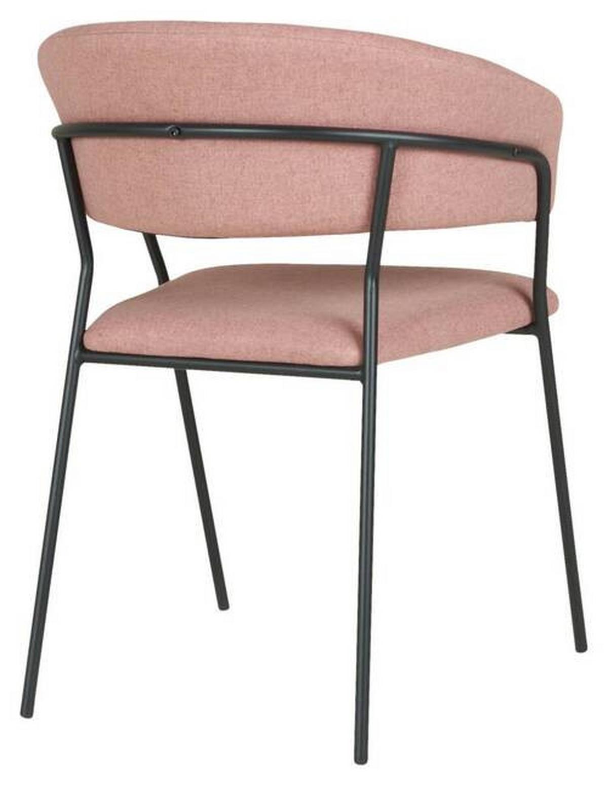 Židle s područkami Alice, růžová - růžová/černá, Moderní, kov/dřevo (53/80/59cm) - Mömax