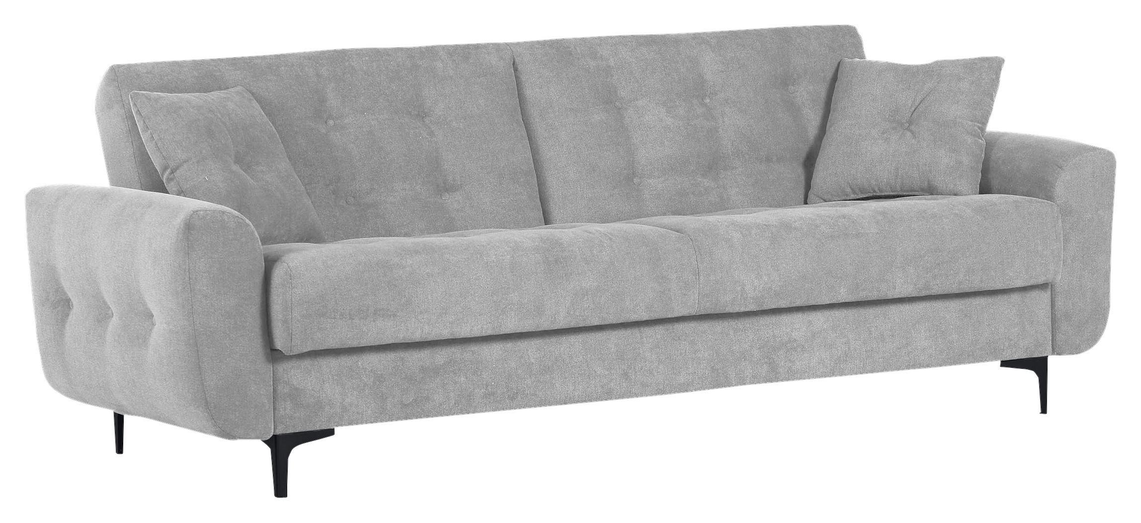 Schlafsofa Morton - Hellgrau/Schwarz, KONVENTIONELL, Textil (230/84/95cm) - Livetastic