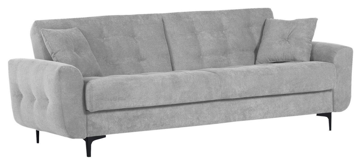 Schlafsofa Morton - Hellgrau/Schwarz, KONVENTIONELL, Textil (230/84/95cm) - Livetastic