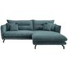 Ecksofa Lava Petrol S: 255/180 cm - Petrol/Schwarz, MODERN, Textil (255/180cm) - Livetastic