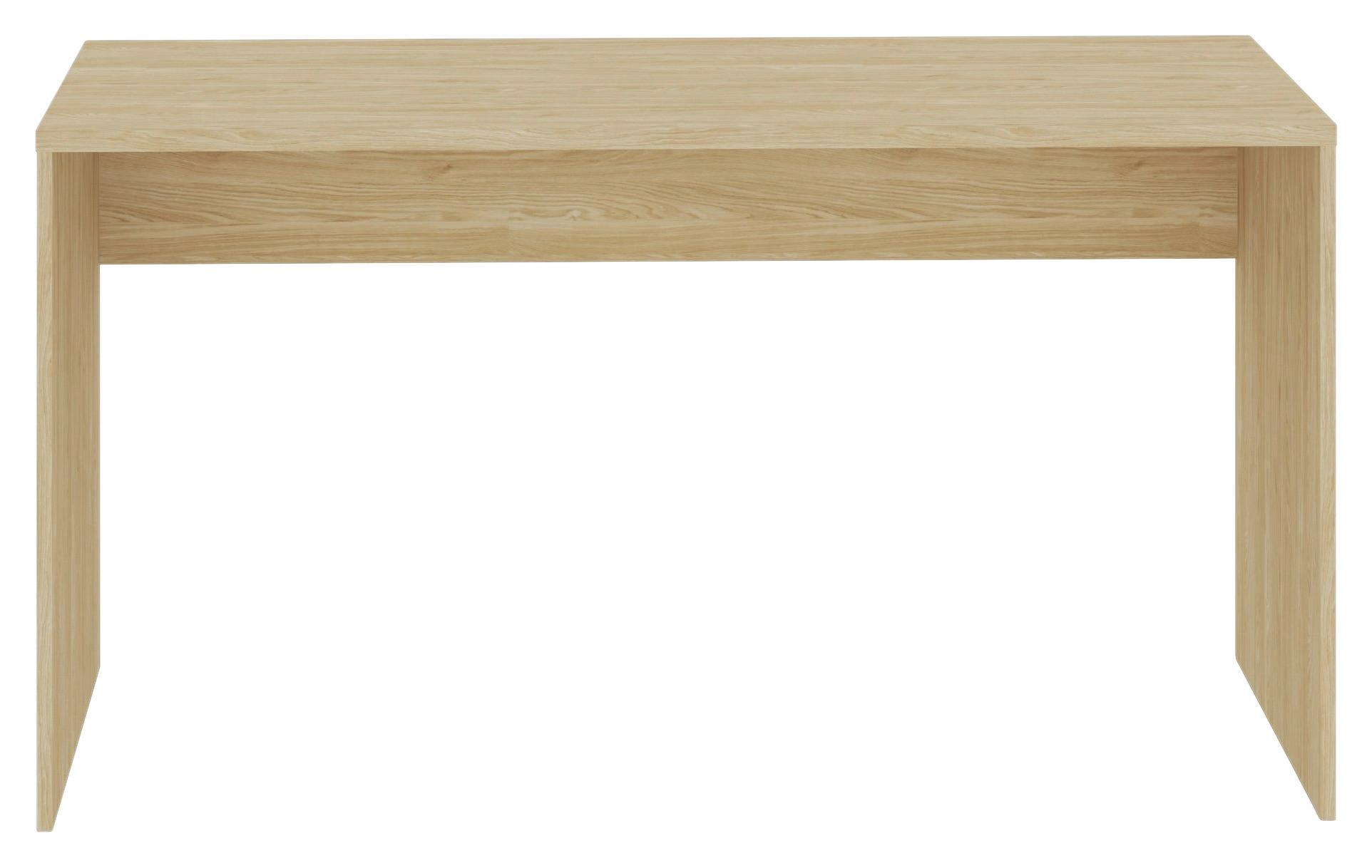 Schreibtisch B135 cm H73 cm Unit, Eiche Dekor - Eichefarben, KONVENTIONELL, Holzwerkstoff (135/73/54,5cm) - Ondega