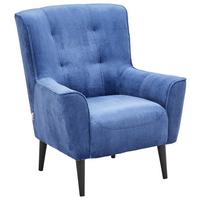 Sessel Meggy, Blau B: 77 cm - Blau/Schwarz, Design, Textil (77/93/80cm) - MID.YOU