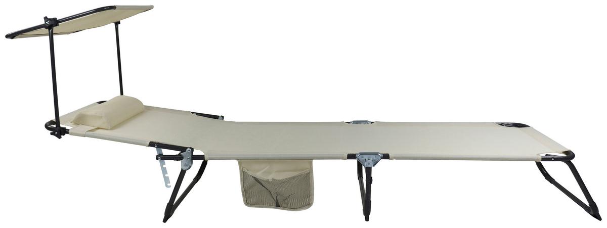 Gartenliege Bindox L Stahl verstellbar - Anthrazit/Creme, MODERN, Kunststoff/Textil (185/55/24cm) - Ambia Garden