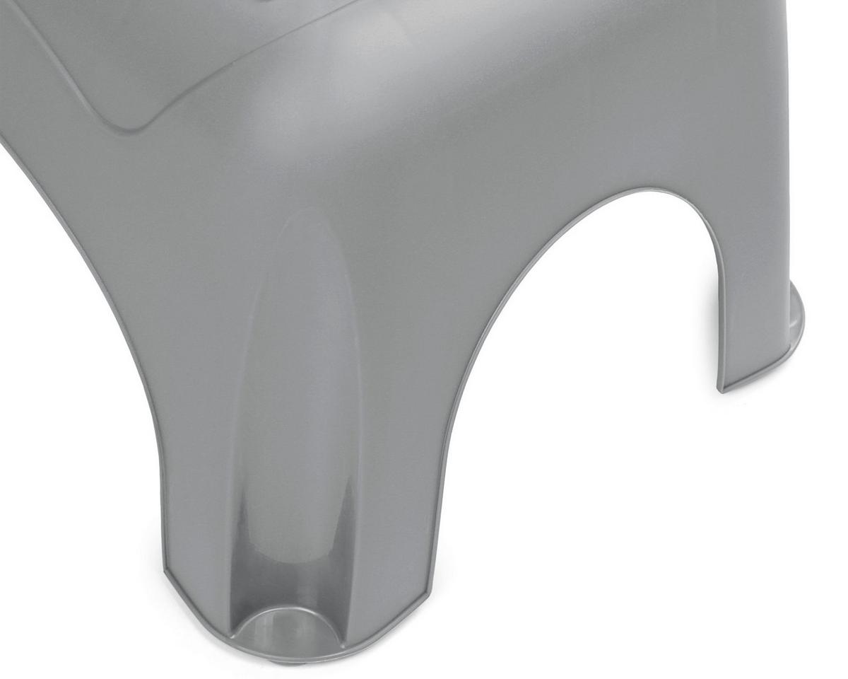 Tritthocker Kunststoff Grau H: 23,5 cm Rutschfest - Grau, Basics, Kunststoff (44/23,5/31cm)