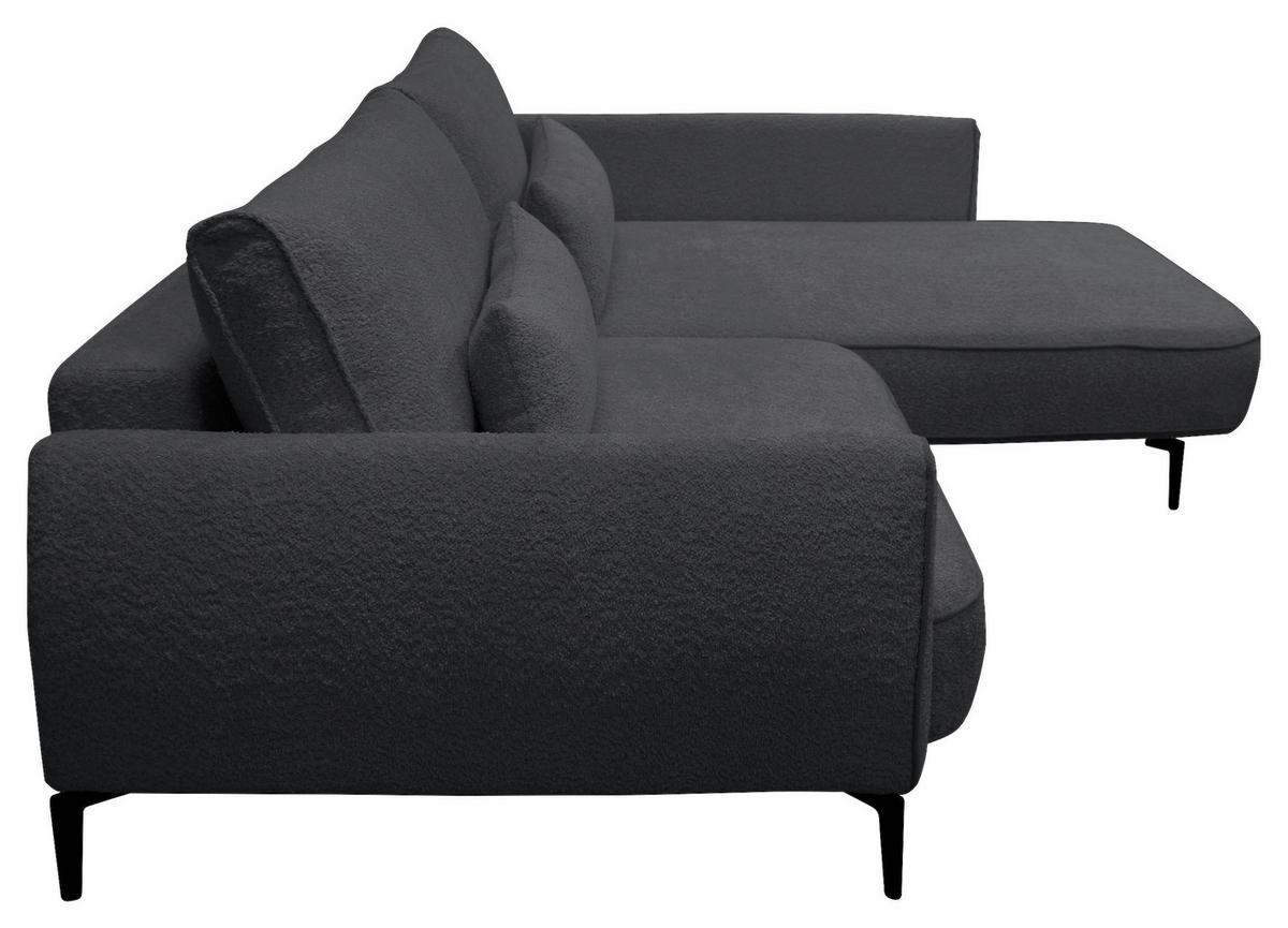 Ecksofa Abriamo Dunkelgrau 273x204 Cm - Dunkelgrau/Creme, Design, Textil (273/204cm) - MID.YOU