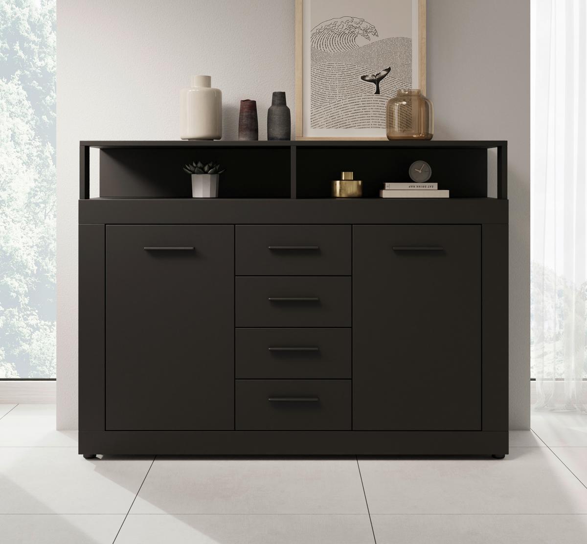 Kommode Lupo Anthrazit B: 119 Cm - Anthrazit, Design, Holzwerkstoff (119/96/32cm) - MID.YOU