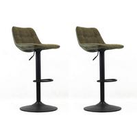 Barhocker-Set Ezra Grün B: 47 cm - Schwarz/Grün, MODERN, Textil/Metall (47/87/45cm) - MID.YOU