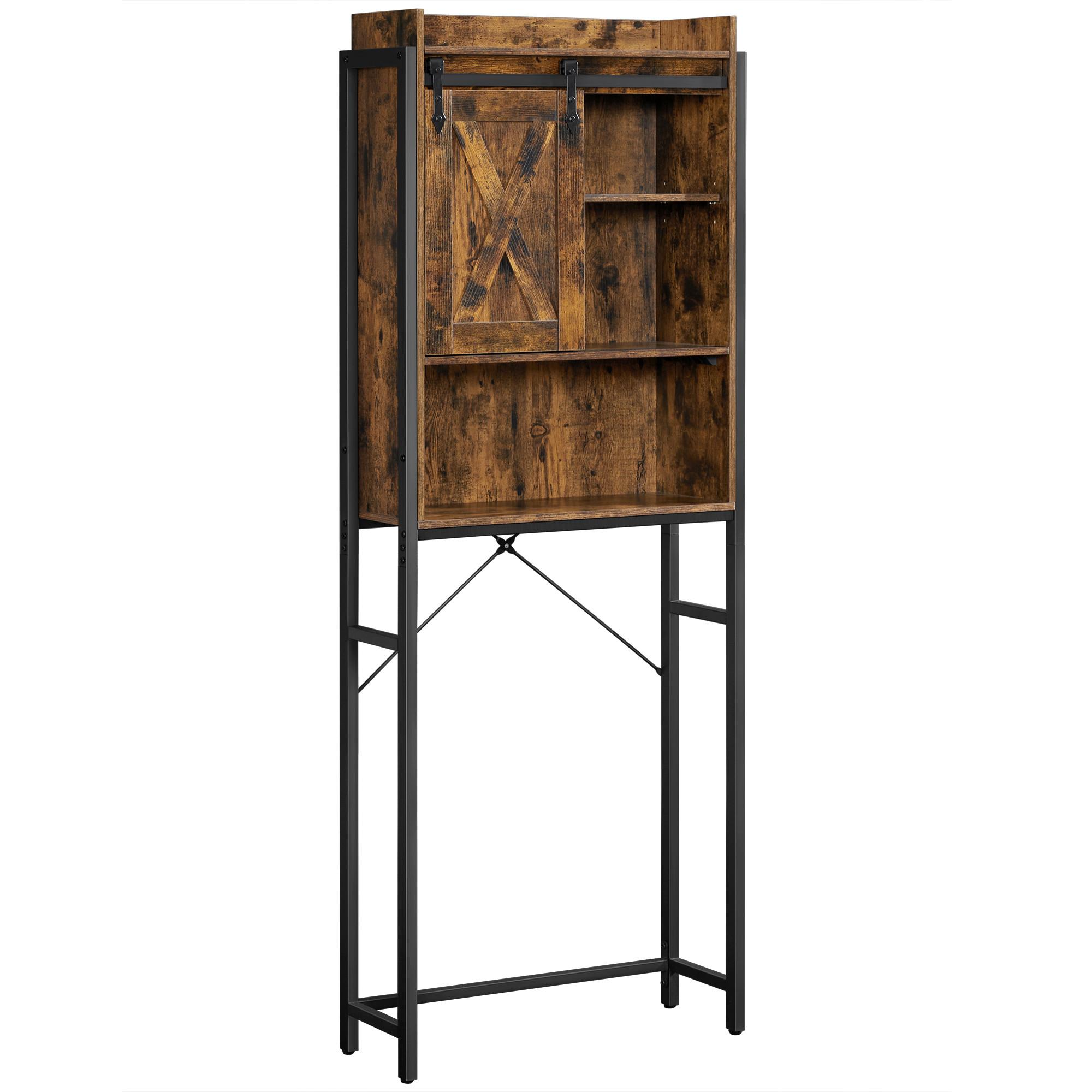 Waschmaschinenschrank Bts003b01 - Schwarz/Braun, Trend, Holzwerkstoff/Metall (64/171/24cm) - MID.YOU