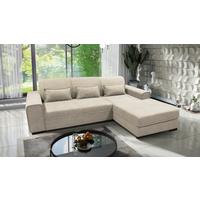 Ecksofa Classic Beige 270x175 cm - Beige/Schwarz, Design, Textil (270/175cm) - MID.YOU