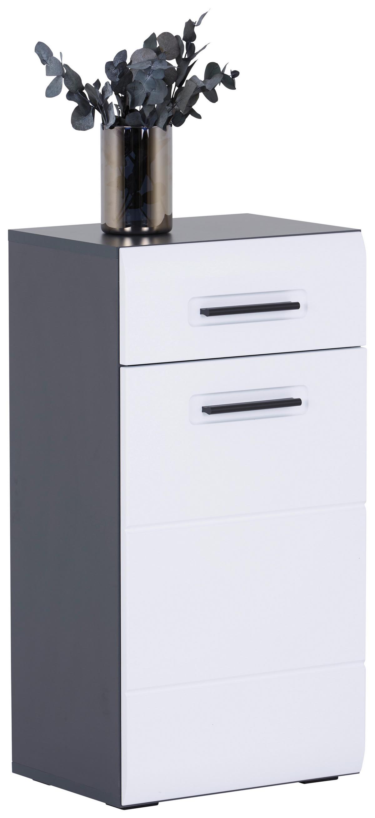 Alsószekrény Pearl New Snol 112 - antracit/fehér, Konventionell, faalapú anyag (40/77,4/29,6cm)