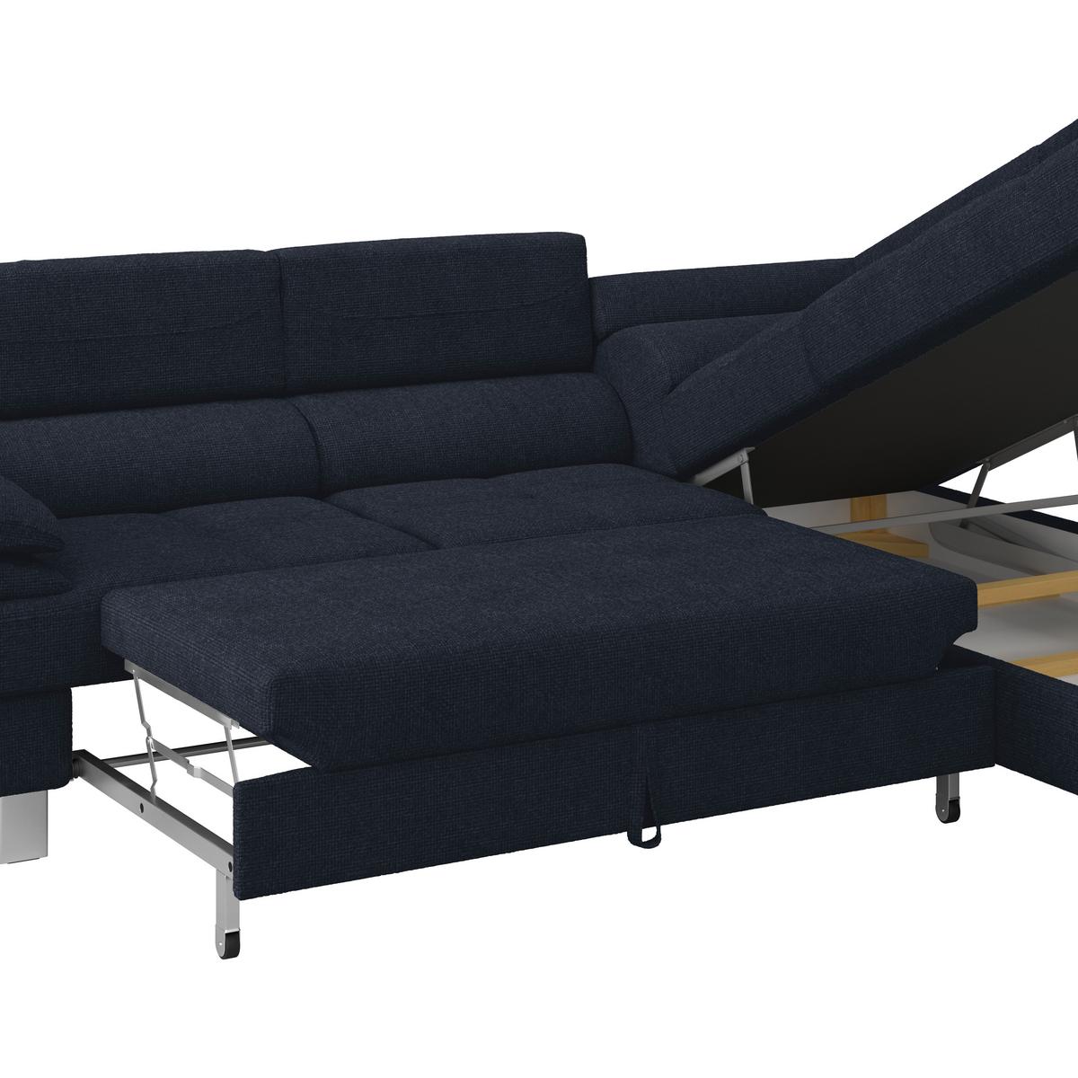 Ecksofa Savona - Dunkelblau, MODERN, Textil (270/230cm) - Ondega