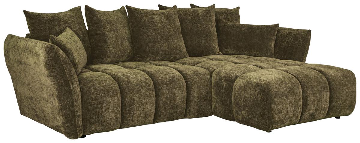 Univerzálna sedačka CAMMELLIO, olivovozelená žen., 7 vankúšov - olivovozelená/čierna, Modern, textil (296/189cm) - Mömax