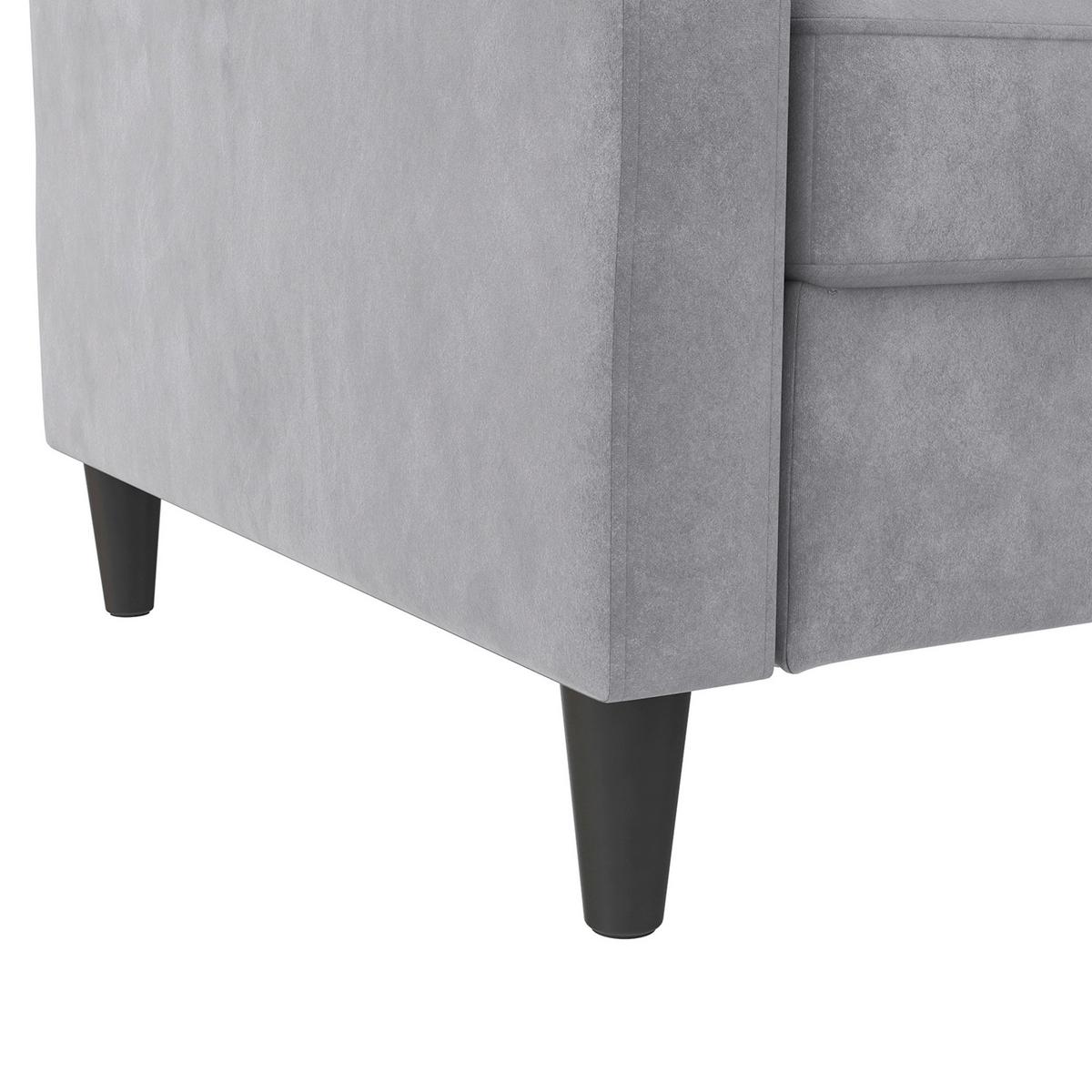 Schlafsofa Hannover Grau, mit Schlaffunktion - Schwarz/Grau, Basics, Textil (203/82/83cm) - Livetastic