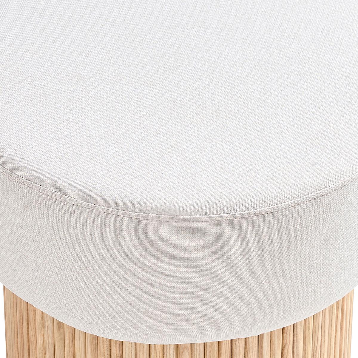 Hocker Weiß, Naturfarben B: 50cm - Naturfarben/Weiß, MODERN, Holzwerkstoff/Textil (50/43/50cm) - Livetastic