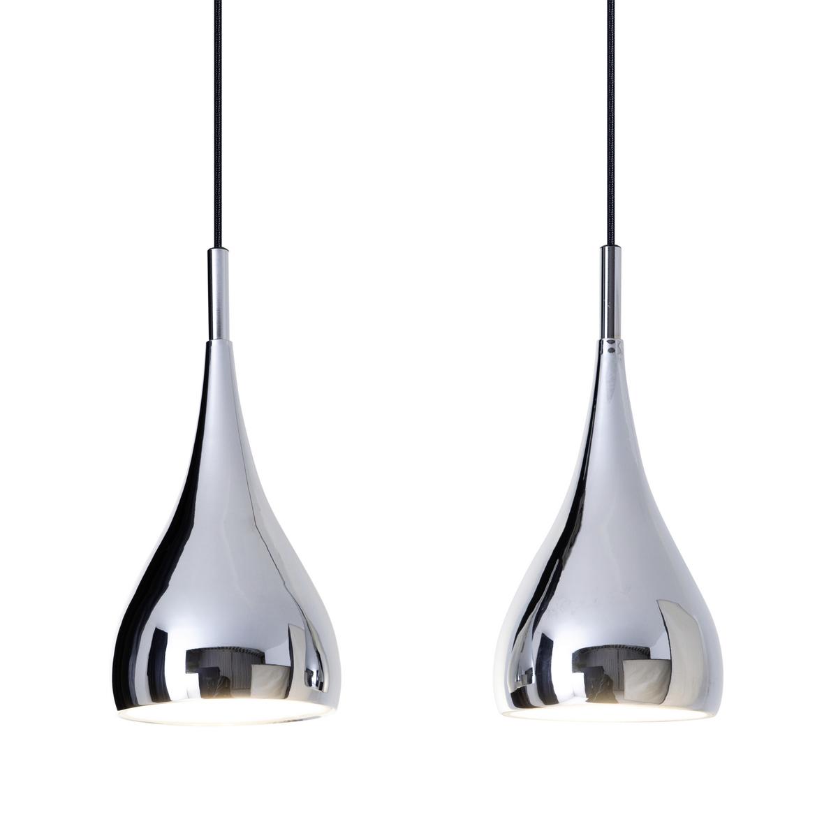 Hängeleuchte Style H: 140 Cm 2-Flammig Chromfarben - Chromfarben, Trend, Metall (40/8/140cm) - Näve
