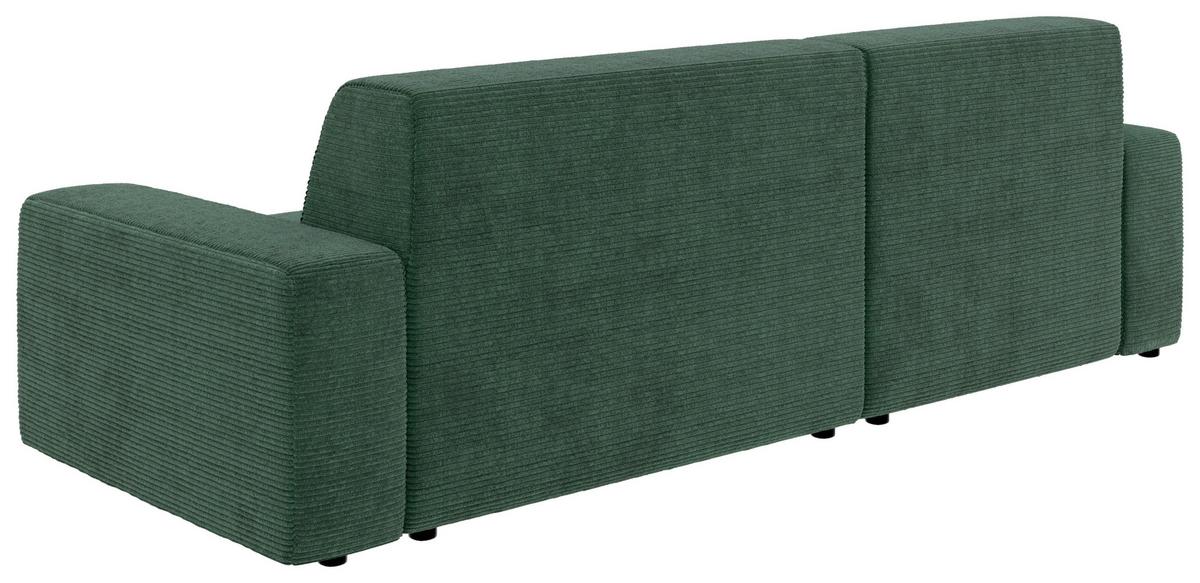 Ecksofa Dunkelgrün S: 162x246 cm - Dunkelgrün/Schwarz, MODERN, Textil (162/246cm) - Trendmanufaktur
