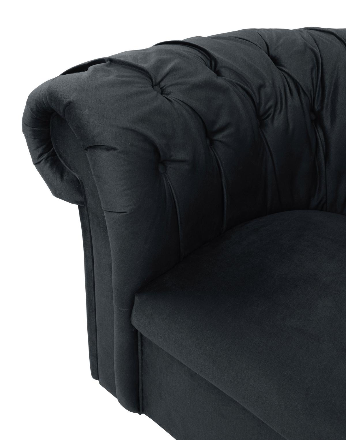 Chesterfield-sessel Cupido - Anthrazit/Schwarz, Design, Textil (114/78/91cm) - MID.YOU