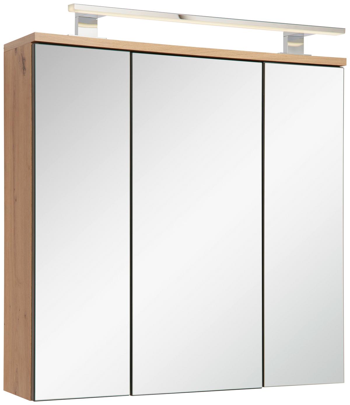 ZRCADLOVÁ SKŘÍŇKA GIGA - dub artisan, Moderní, kompozitní dřevo/sklo (70/70/19cm)