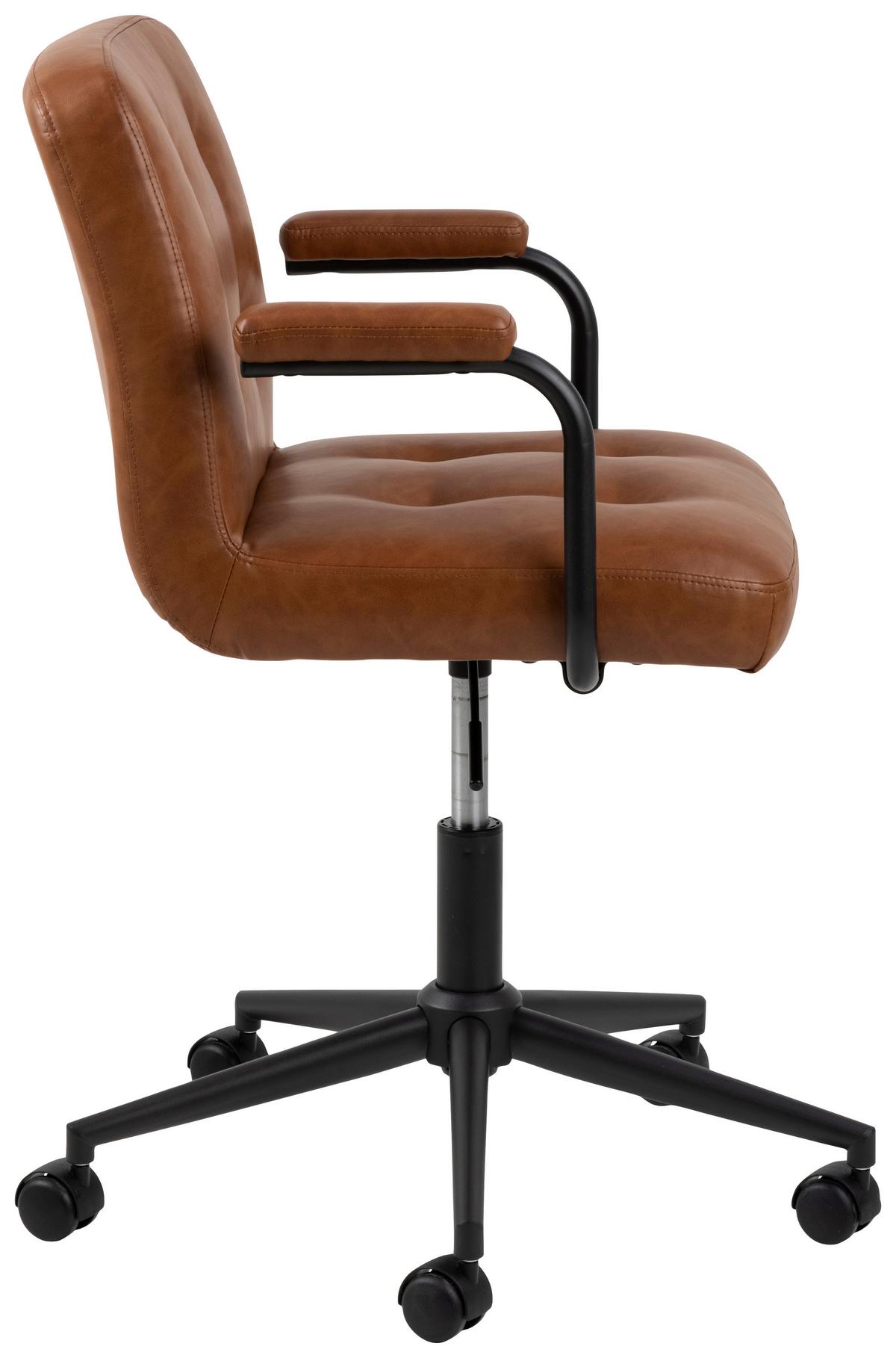 Drehstuhl Cosmo Braun/ Schwarz/cognac Bis 110 Kg - Cognac/Schwarz, KONVENTIONELL, Textil/Metall (57/77,5/59cm) - MID.YOU