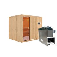 Sauna Bron Front 231/198/196 cm - Fichtefarben, Basics, Holz (231/198/196cm)