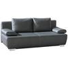 2-sitzer-sofa Mit Schlaffunkt. + Nikita Anthrazit Leder - Chromfarben/Anthrazit, KONVENTIONELL, Leder (195/85/90cm) - Livetastic