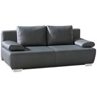 2-sitzer-sofa Mit Schlaffunkt. + Nikita Anthrazit Leder - Chromfarben/Anthrazit, KONVENTIONELL, Leder (195/85/90cm) - Livetastic