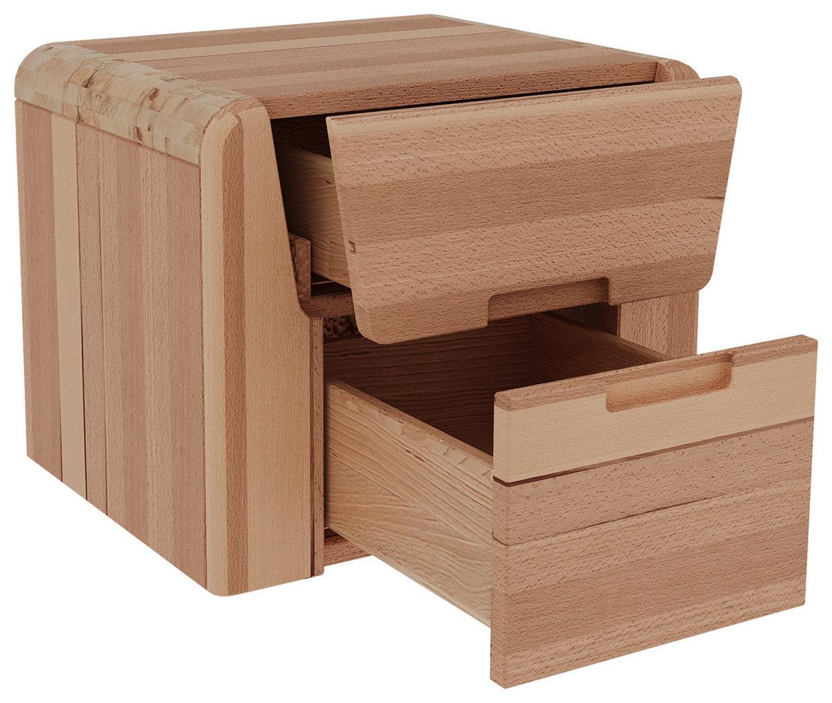 Nachtkästchen Zeno Kernbuche B: 50 cm - Kernbuche, MODERN, Holz (50/40/42cm) - MID.YOU