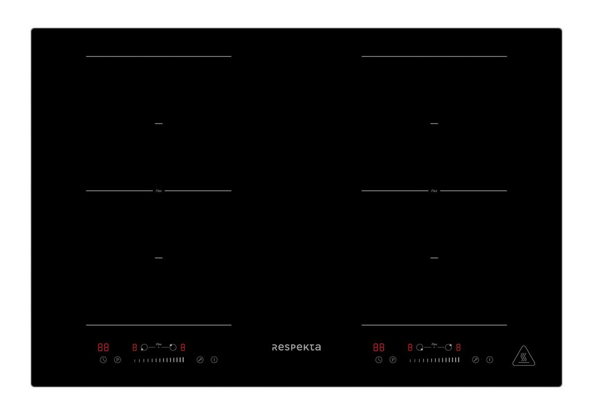 Einbauherd-Set B: 59,5 cm Induktion/ Autark - Edelstahlfarben/Schwarz, Trend, Glas/Metall (59,5/59,5/56,5cm) - Respekta