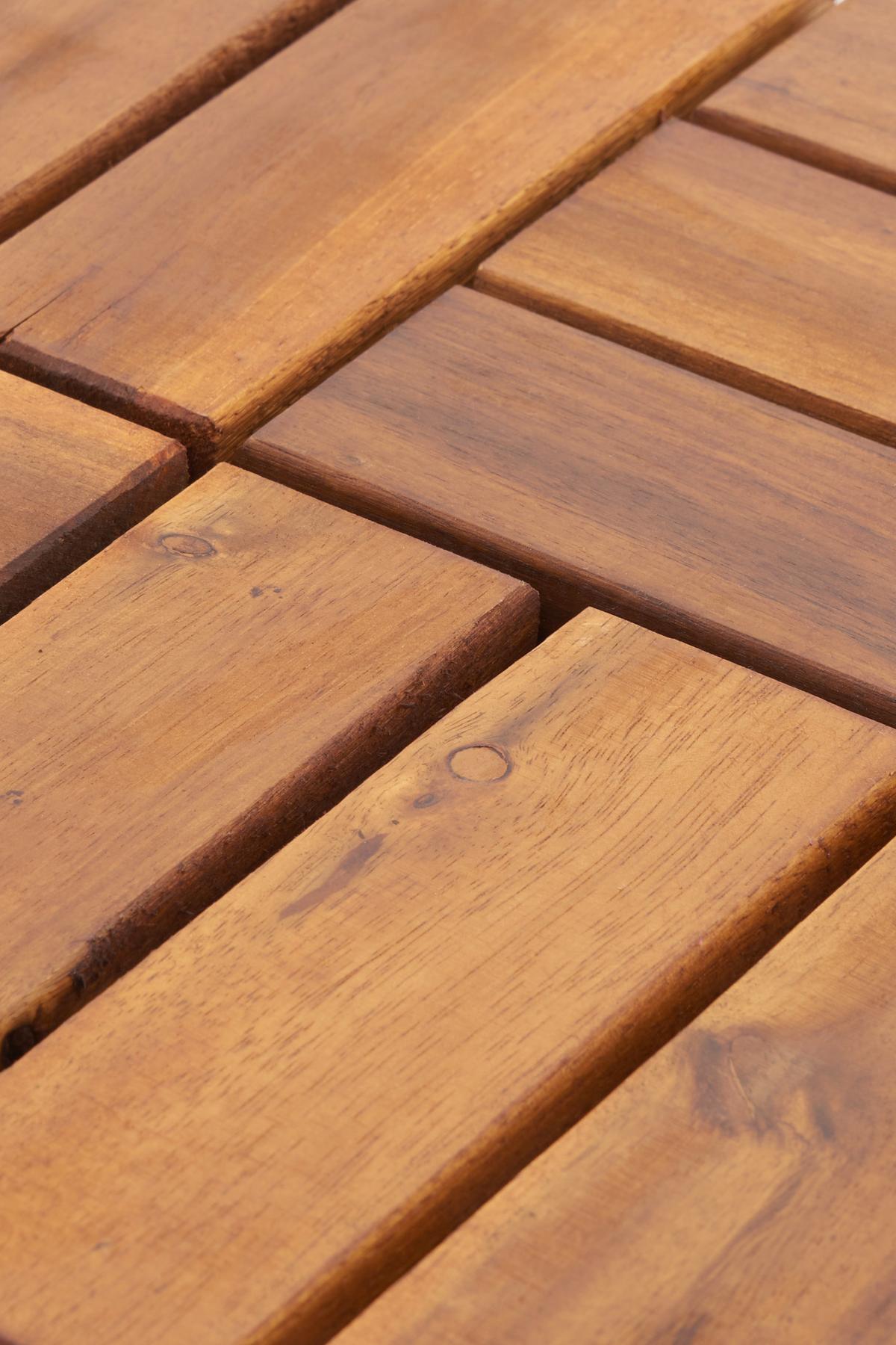 Terrassenfliese Dominik 10er Set 30x30 cm Akazienholz - Schwarz/Akaziefarben, MODERN, Holz/Kunststoff (30/30cm) - Ondega