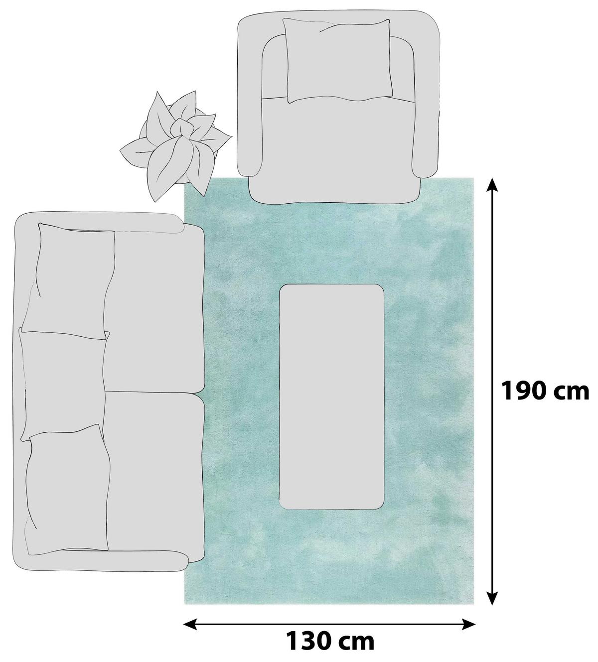 Hochflorteppich Relaxx Türkis 130x190 cm - Türkis, Basics, Textil (130/190cm) - Esprit