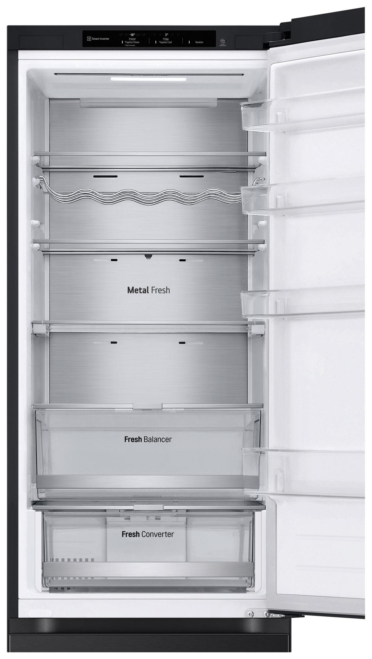 Kühl-Gefrier-Kombination Gbv7280aev - Schwarz, Basics, Glas/Kunststoff (59.5/203/67.5cm) - LG