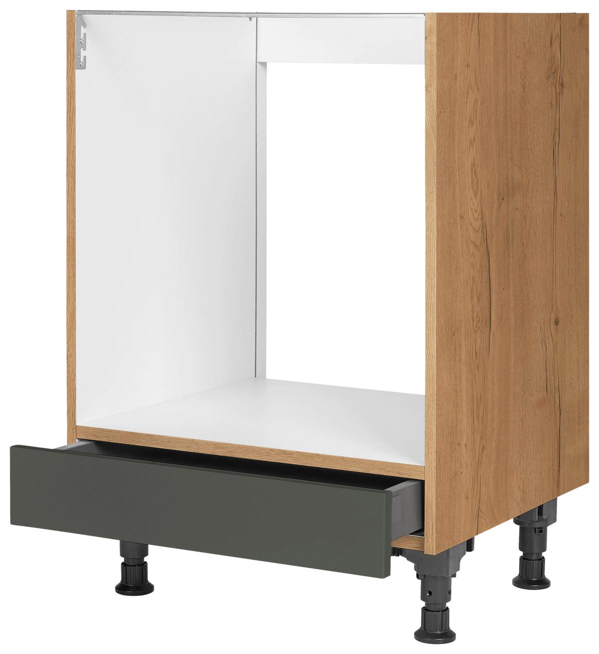 Herdumbauschrank Easytouch - Eichefarben/Grün, MODERN, Holzwerkstoff (60,0/87,0/56,0cm) - Nobilia