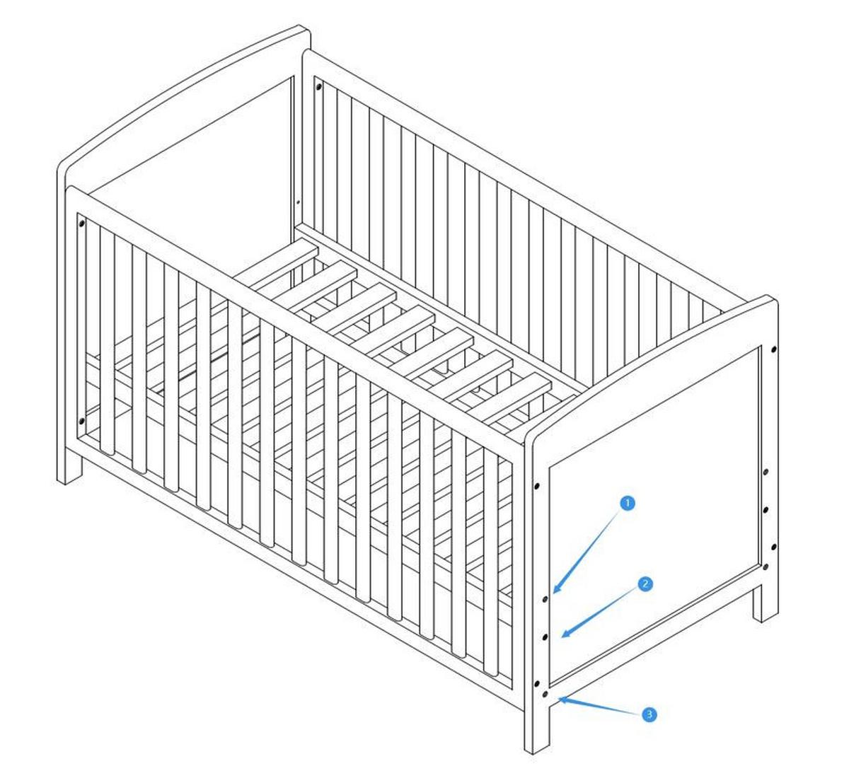 Postýlka s příčkami LOU bílá - bílá/barvy borovice, Moderní, dřevo (144/75/87cm) - Bessagi Kids