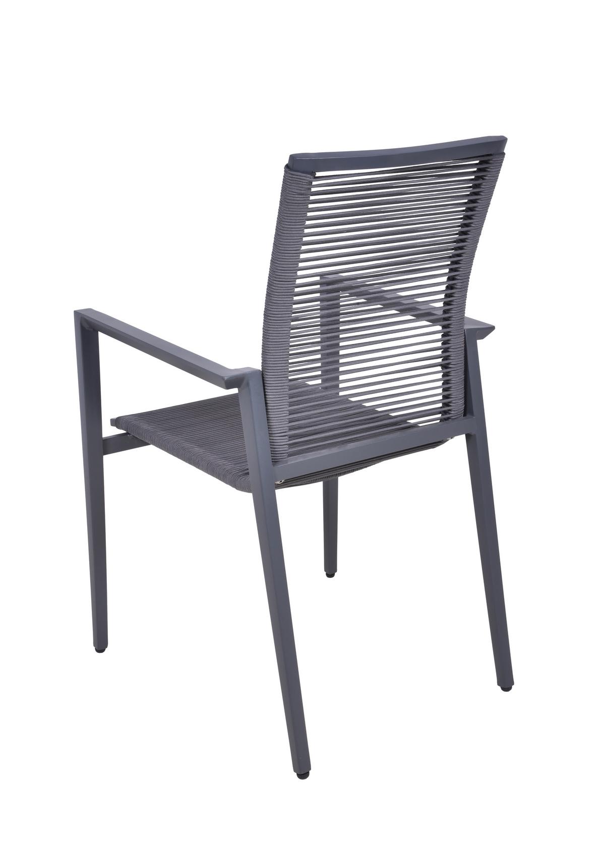 Gartenstuhl-Set Silea - Anthrazit, Basics, Textil/Metall (65/92/55,5cm) - Gardenson