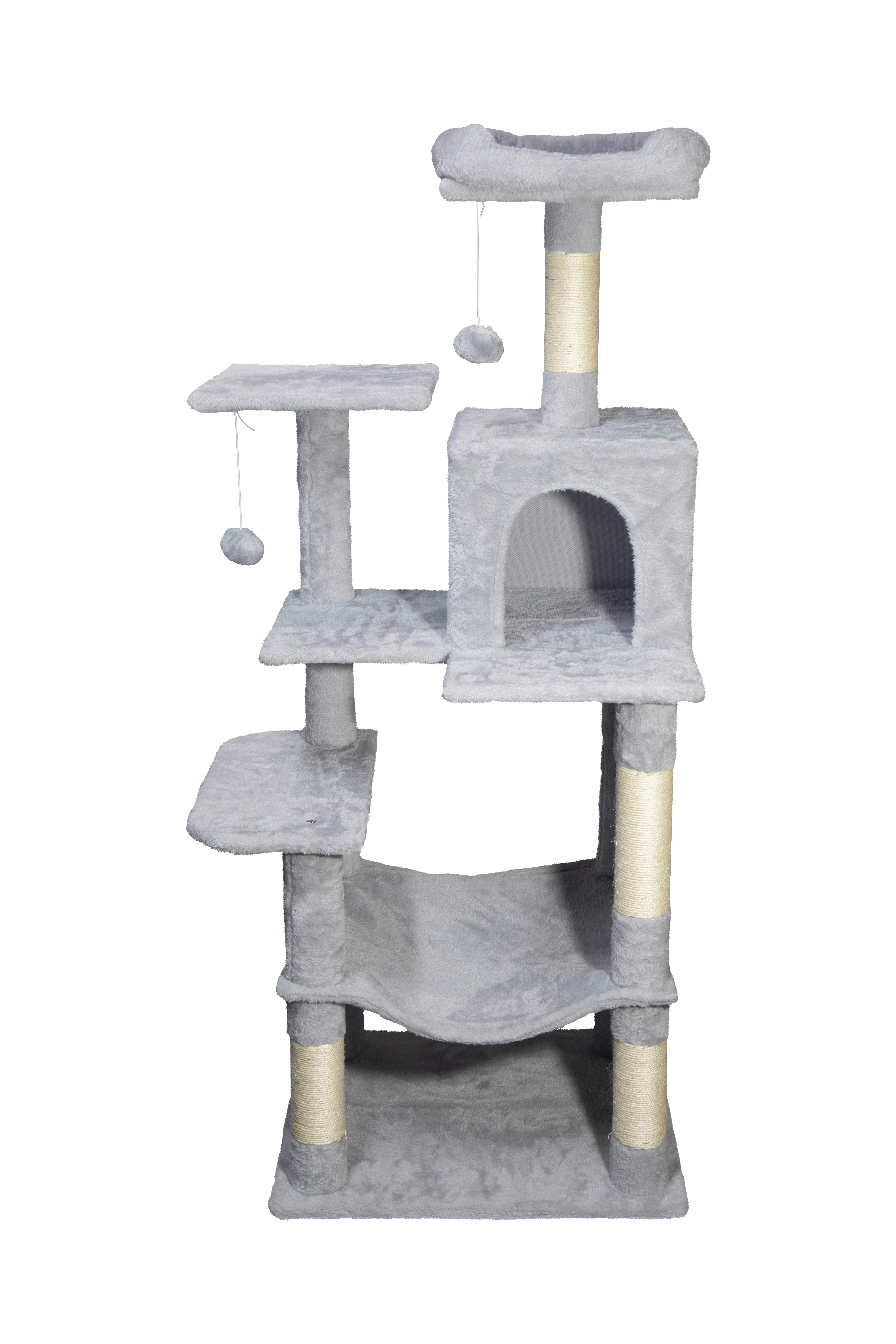 KRATZBAUM CARUSO - Grau, KONVENTIONELL, Karton/Holzwerkstoff (55/45/134cm) - Homezone