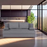 2-Sitzer-Sofa Nele Mit Schlaffunktion Silberfarben - Silberfarben, Design, Holzwerkstoff/Textil (193/82/80cm) - P & B